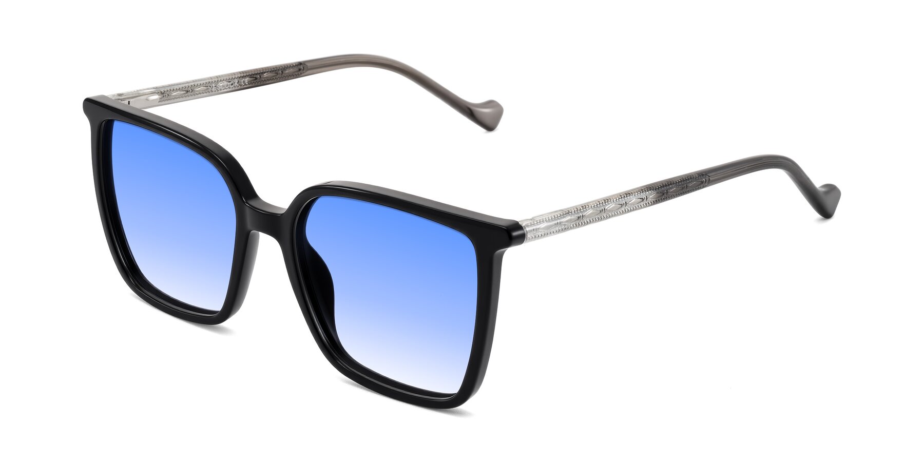 Angle of Colemers in Black with Blue Gradient Lenses
