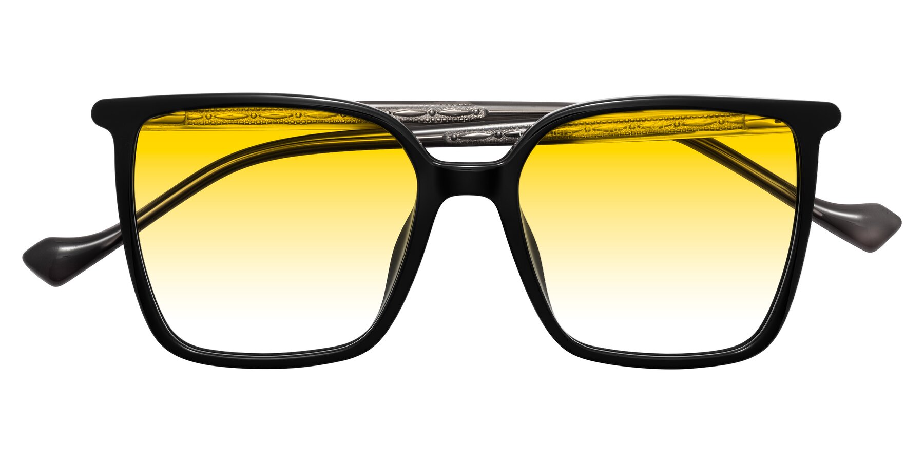 Folded Front of Colemers in Black with Yellow Gradient Lenses