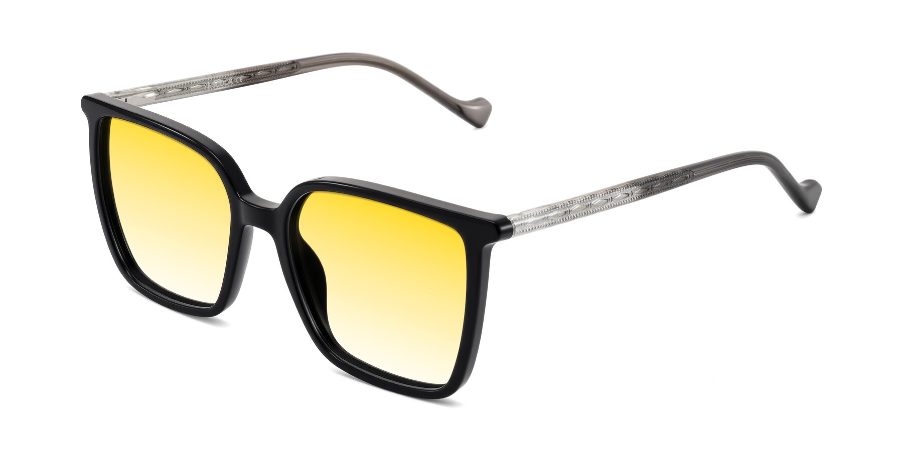 Angle of Colemers in Black with Yellow Gradient Lenses