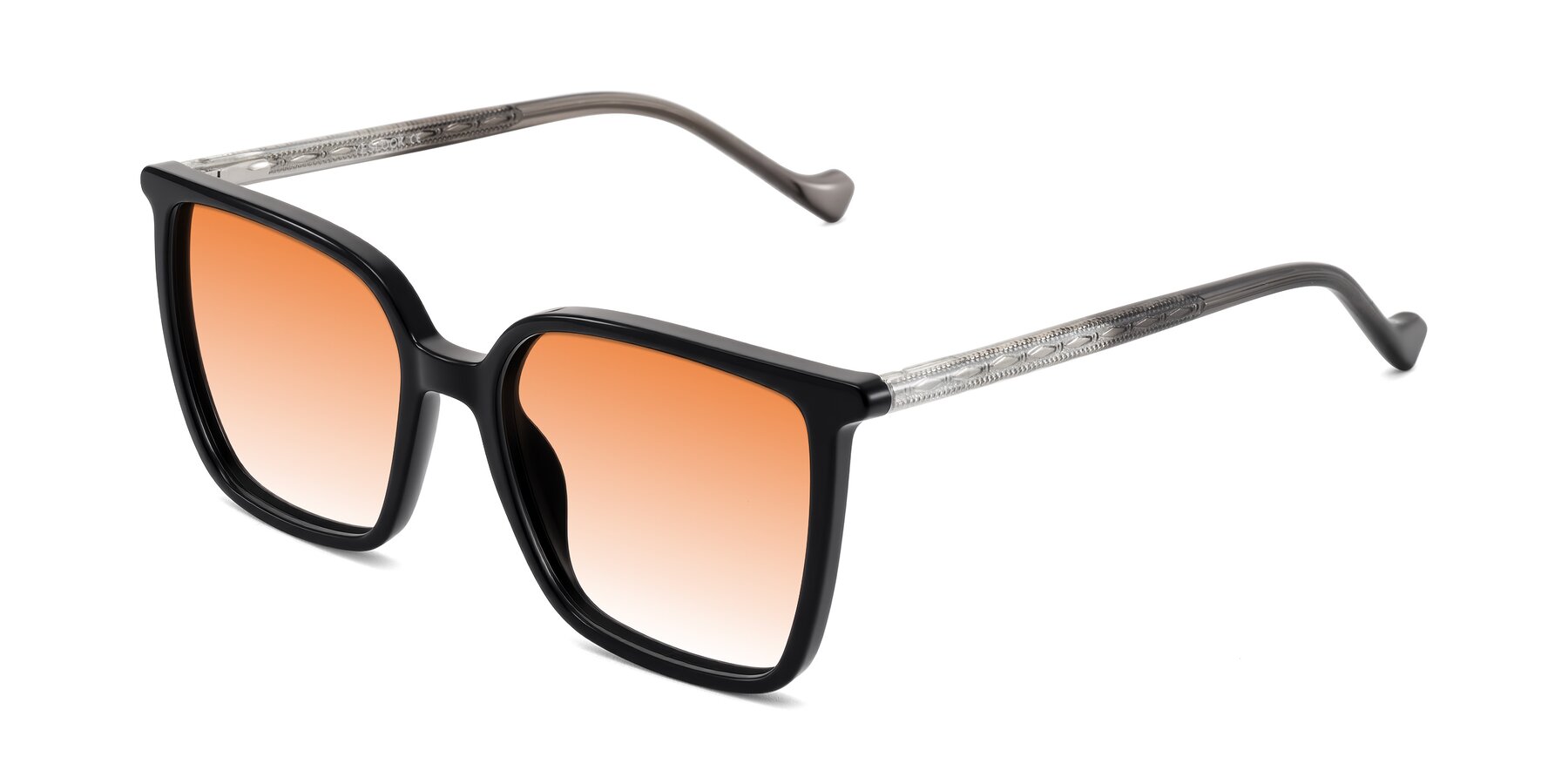 Angle of Colemers in Black with Orange Gradient Lenses