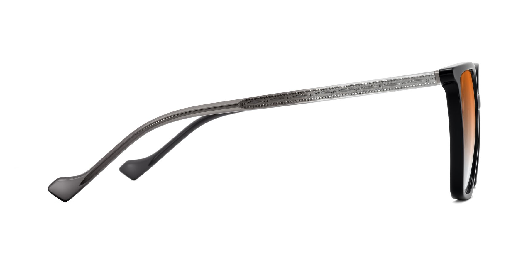 Side of Colemers in Black with Orange Gradient Lenses