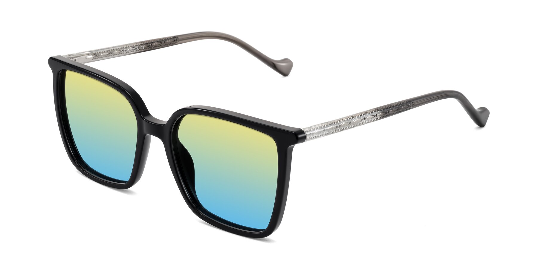 Angle of Colemers in Black with Yellow / Blue Gradient Lenses
