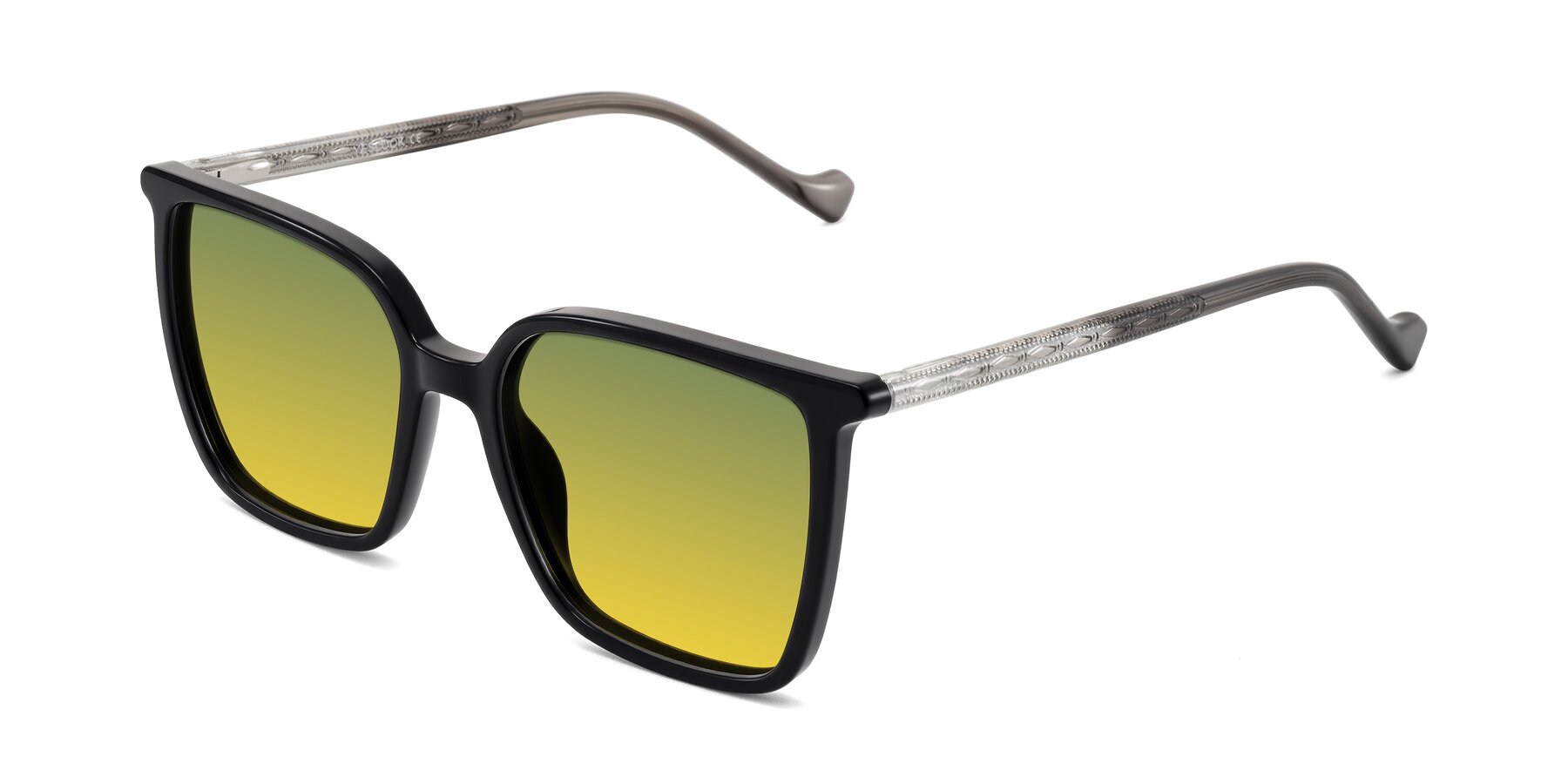 Angle of Colemers in Black with Green / Yellow Gradient Lenses