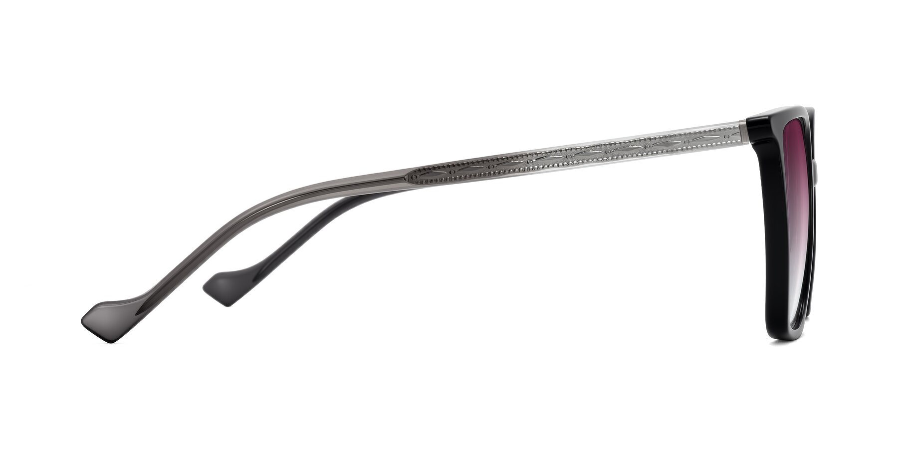 Side of Colemers in Black with Wine Gradient Lenses