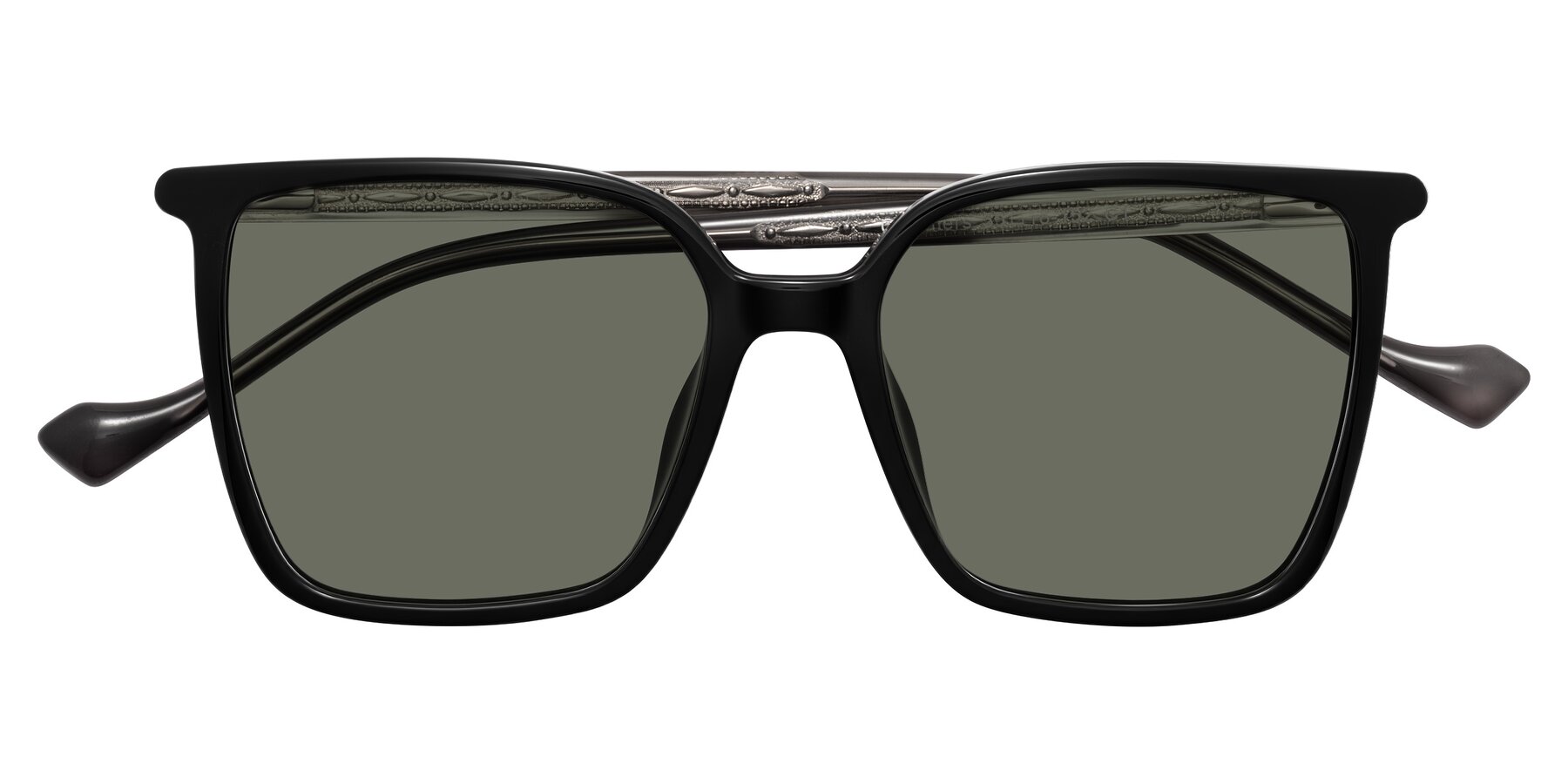 Folded Front of Colemers in Black with Gray Polarized Lenses