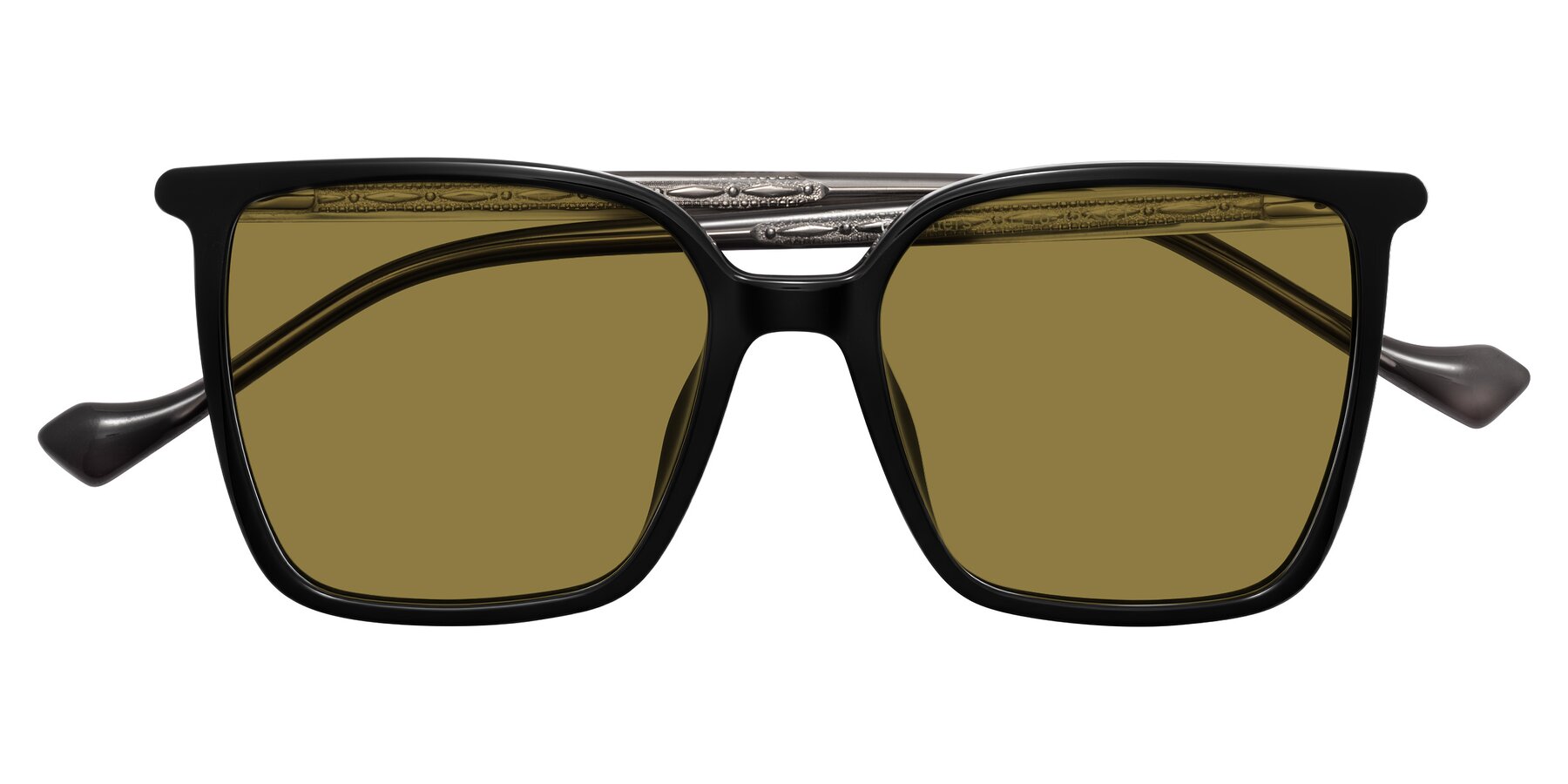 Folded Front of Colemers in Black with Brown Polarized Lenses