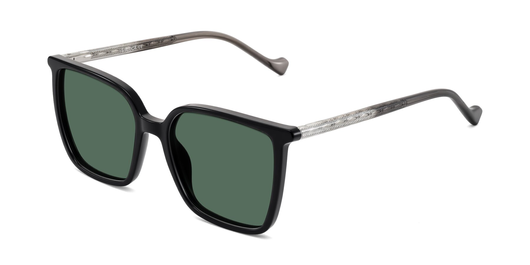 Angle of Colemers in Black with Green Polarized Lenses