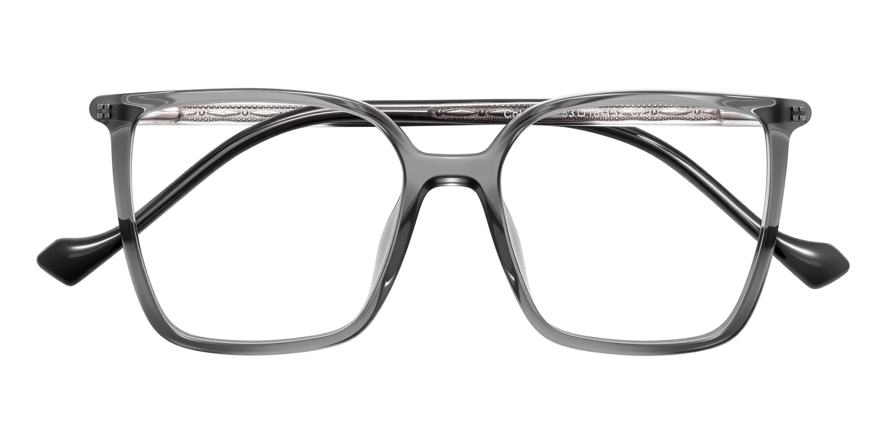 Folded Front of Colemers in Transparent Gray with Clear Blue Light Blocking Lenses