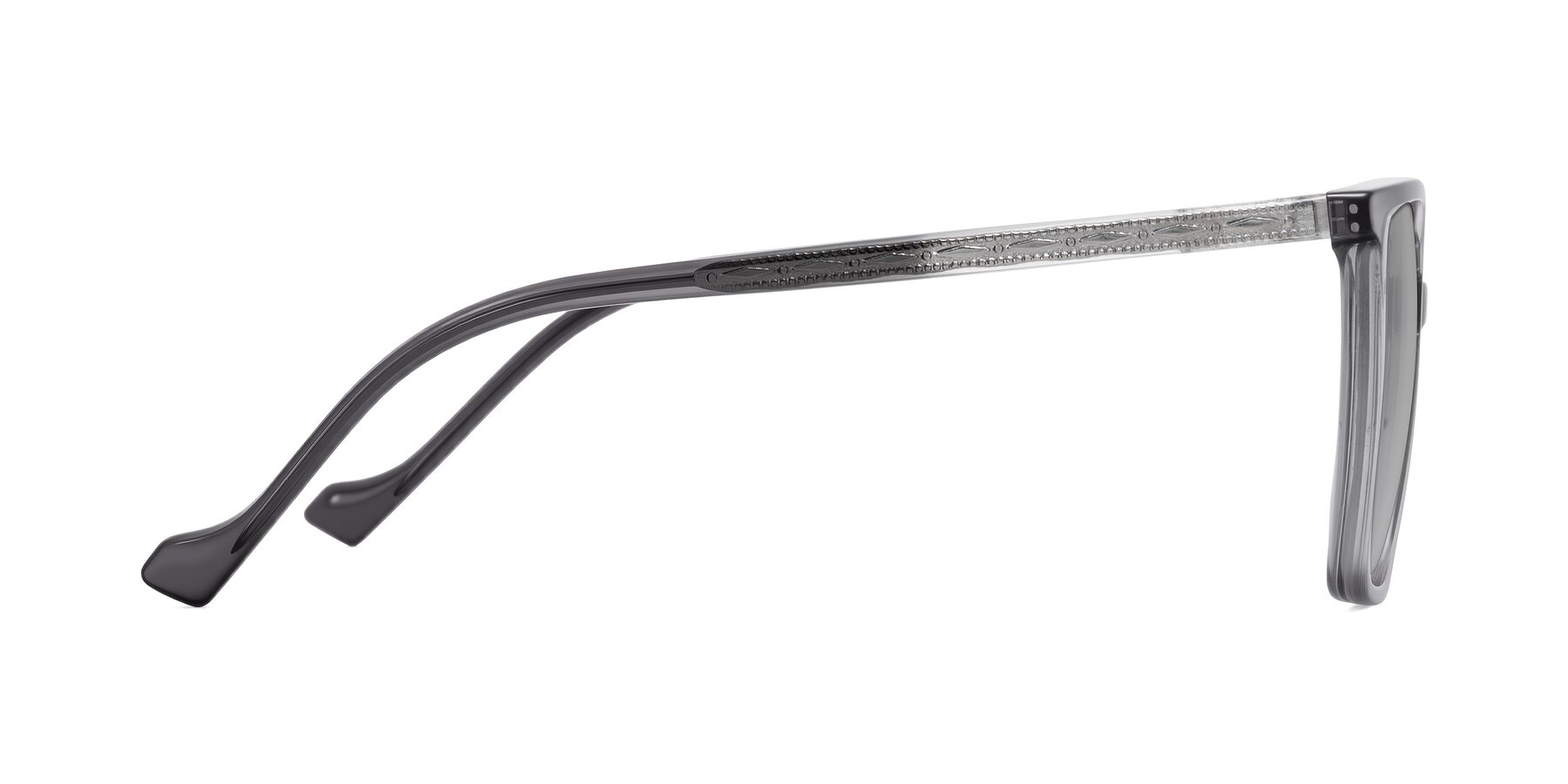 Side of Colemers in Transparent Gray with Light Gray Tinted Lenses