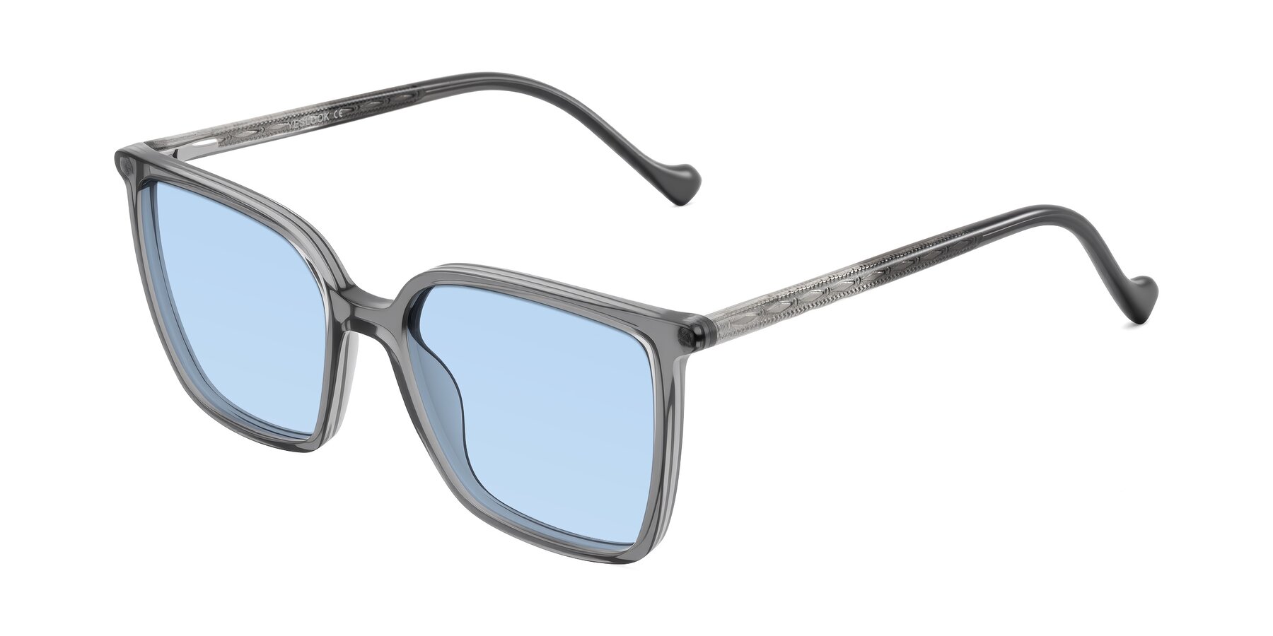 Angle of Colemers in Transparent Gray with Light Blue Tinted Lenses
