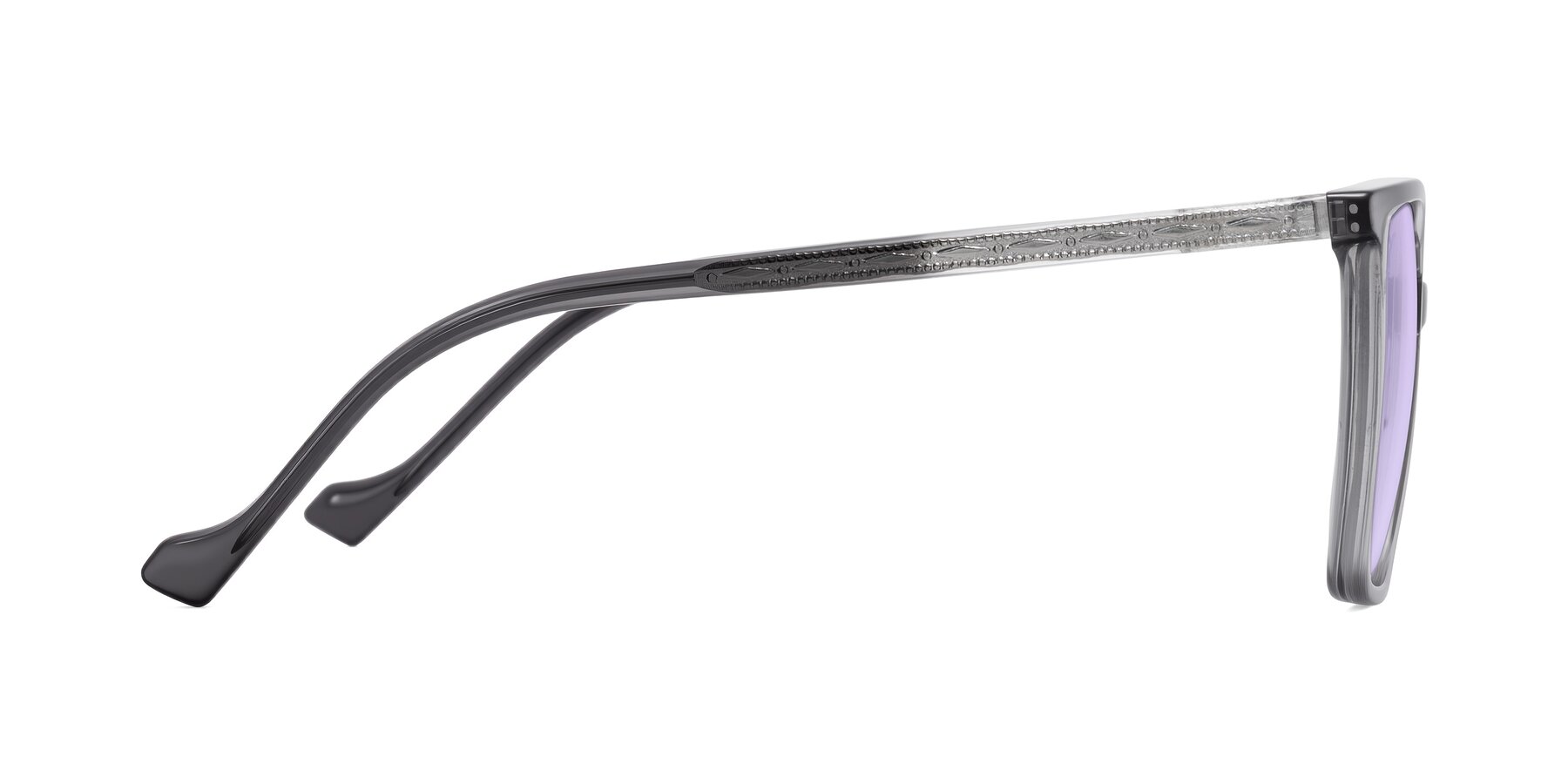 Side of Colemers in Transparent Gray with Light Purple Tinted Lenses