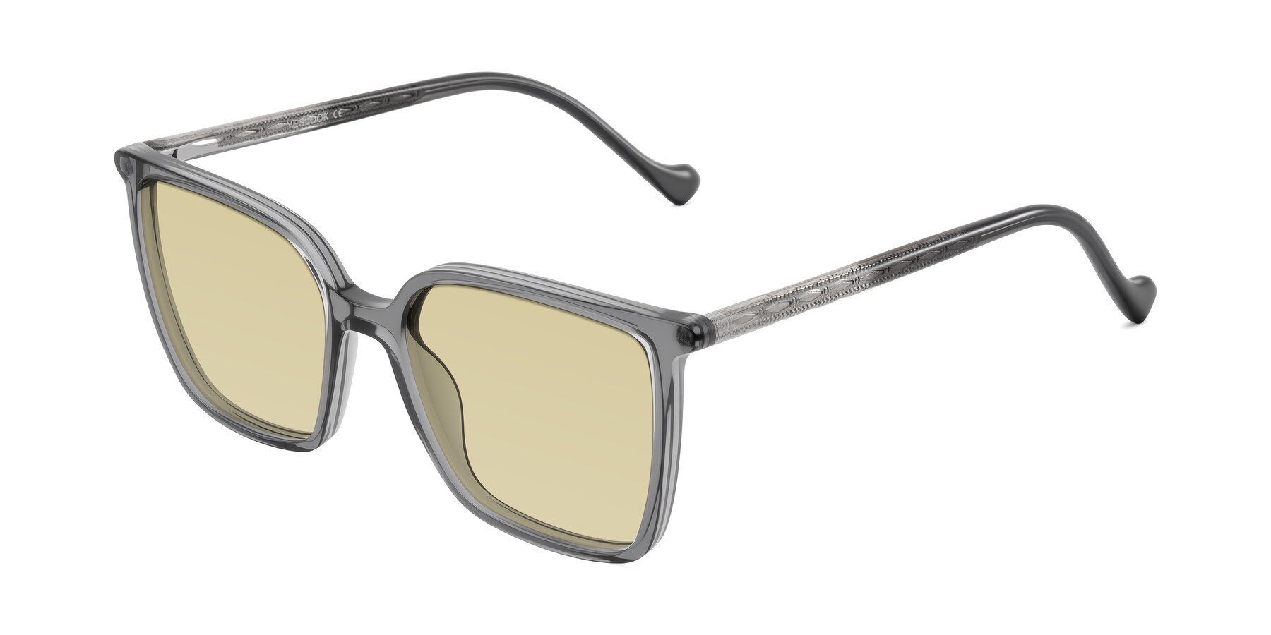 Angle of Colemers in Transparent Gray with Light Champagne Tinted Lenses