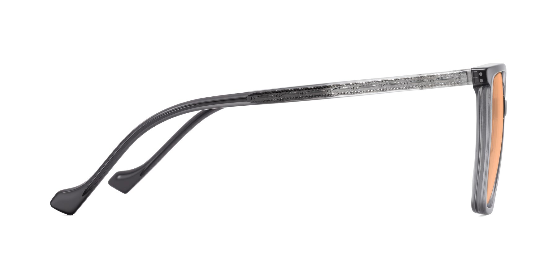 Side of Colemers in Transparent Gray with Light Orange Tinted Lenses