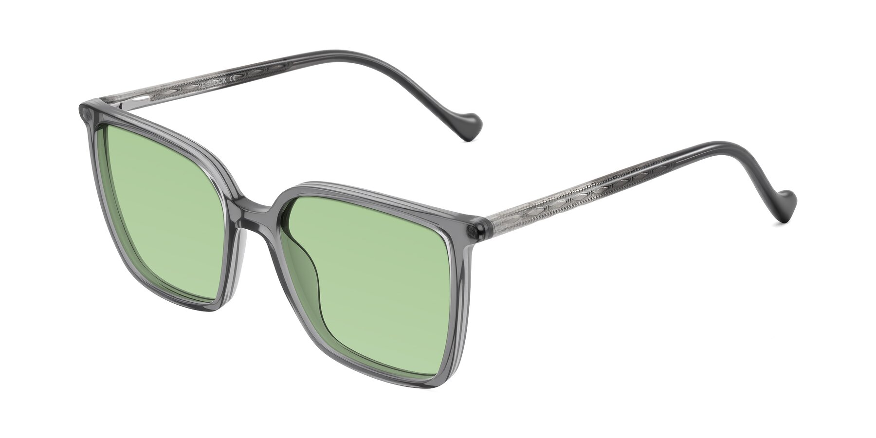 Angle of Colemers in Transparent Gray with Medium Green Tinted Lenses