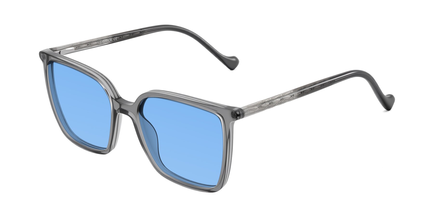Angle of Colemers in Transparent Gray with Medium Blue Tinted Lenses