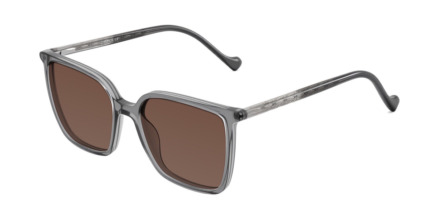 Angle of Colemers in Transparent Gray with Brown Tinted Lenses