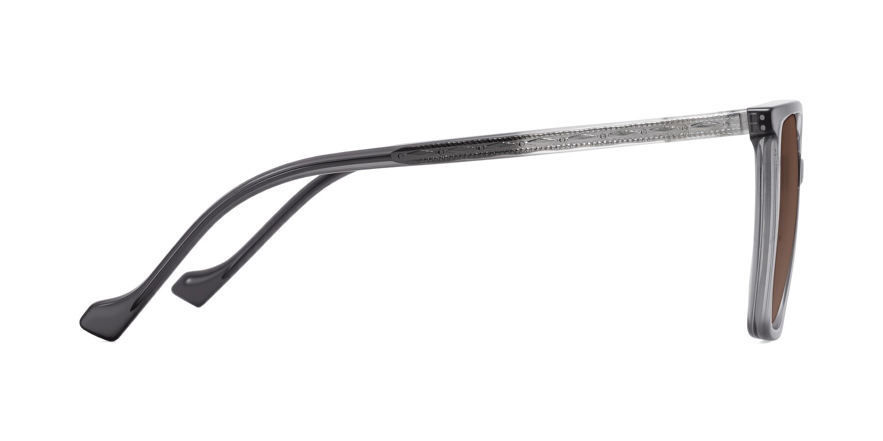 Side of Colemers in Transparent Gray with Brown Tinted Lenses