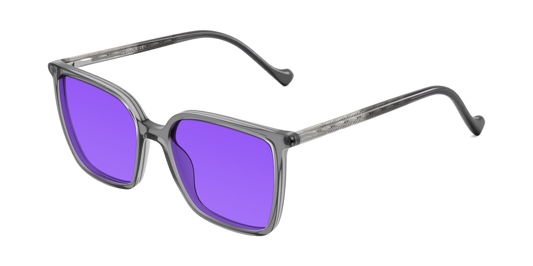 Angle of Colemers in Transparent Gray with Purple Tinted Lenses