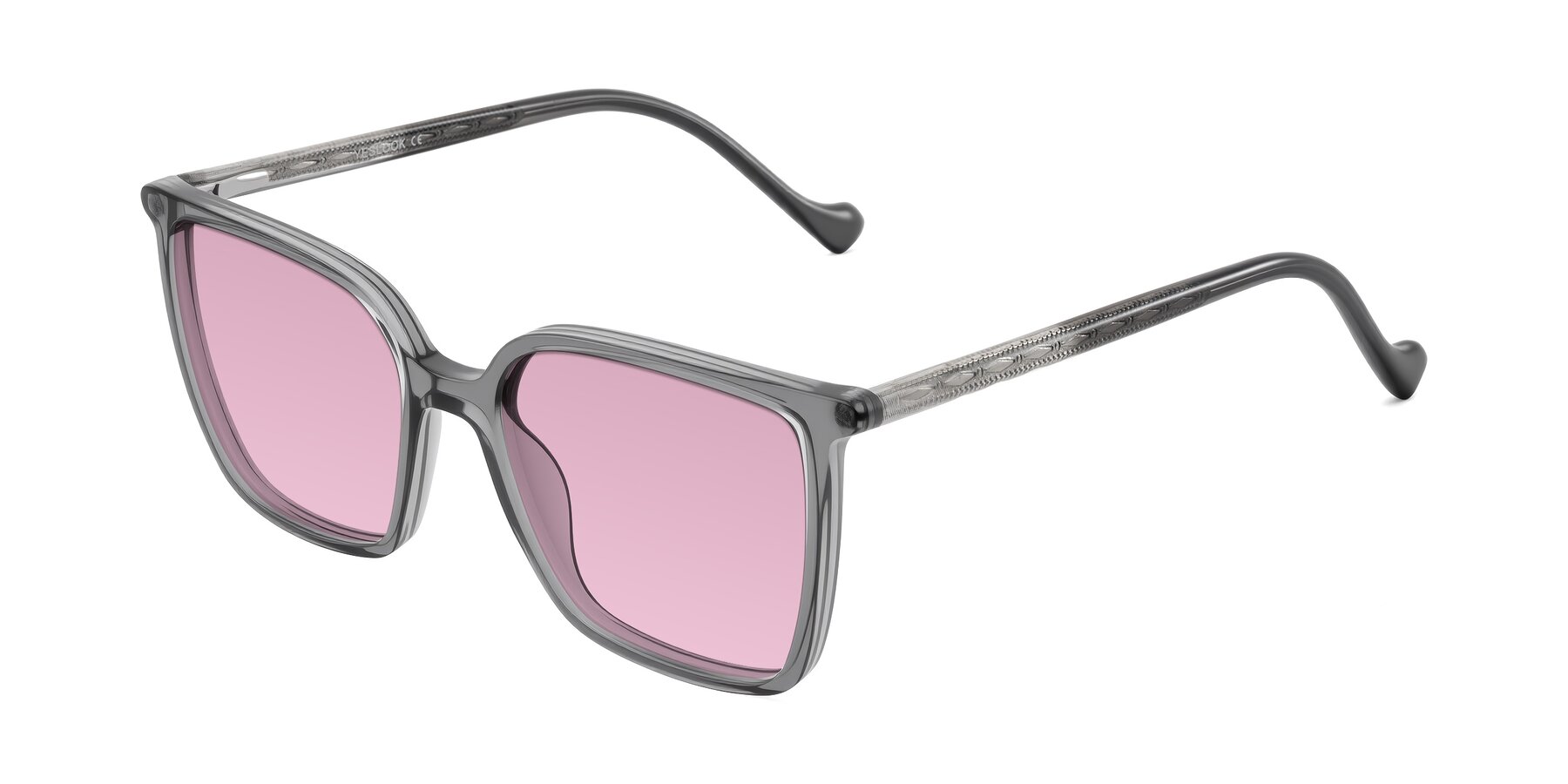 Angle of Colemers in Transparent Gray with Light Wine Tinted Lenses