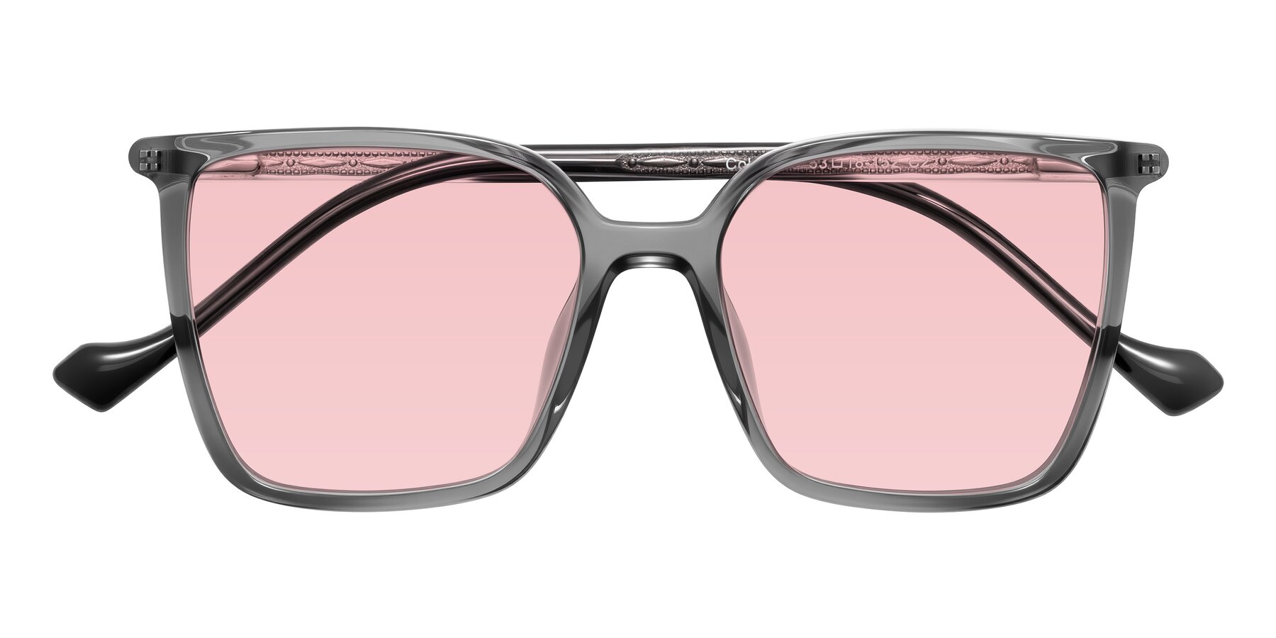 Folded Front of Colemers in Transparent Gray with Light Garnet Tinted Lenses