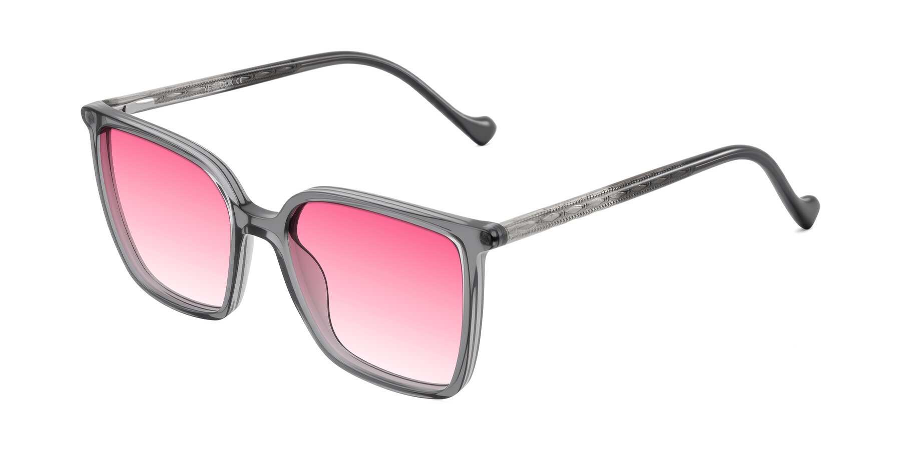 Angle of Colemers in Transparent Gray with Pink Gradient Lenses