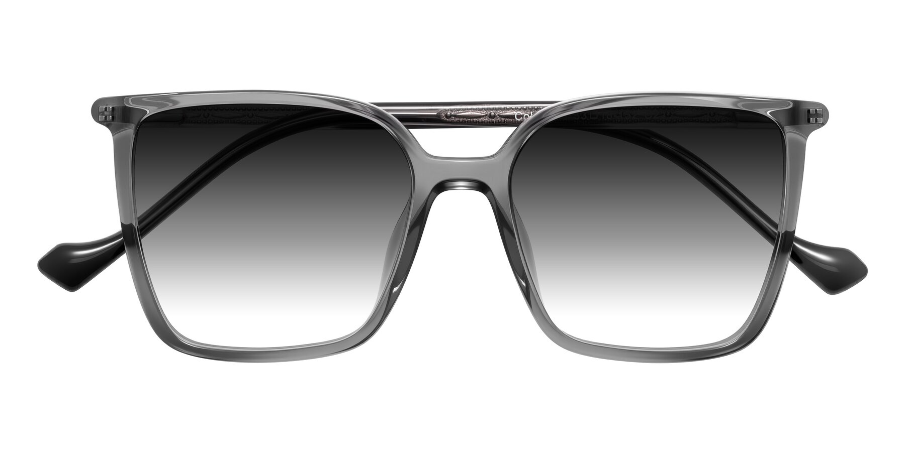 Folded Front of Colemers in Transparent Gray with Gray Gradient Lenses