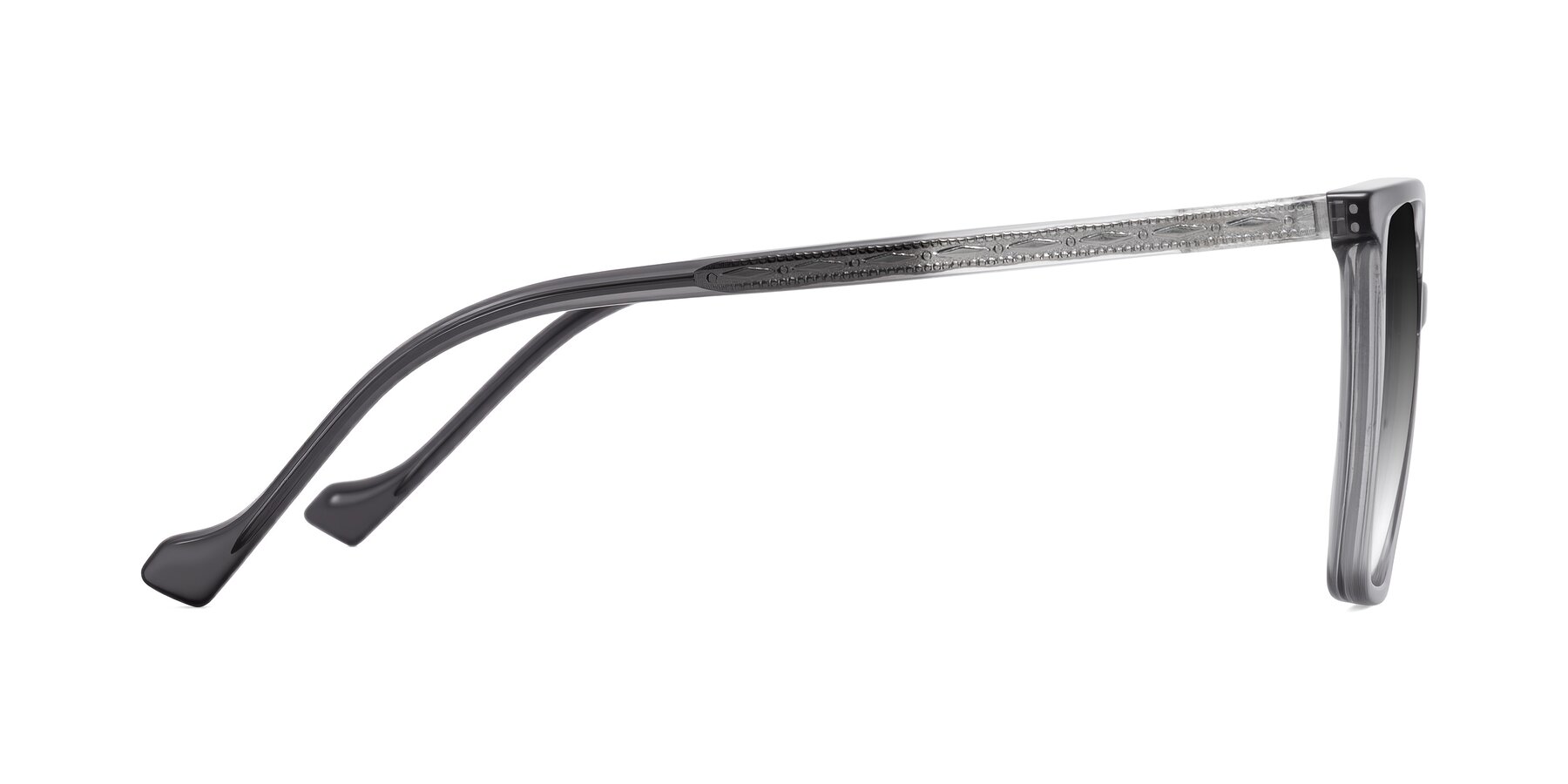 Side of Colemers in Transparent Gray with Gray Gradient Lenses