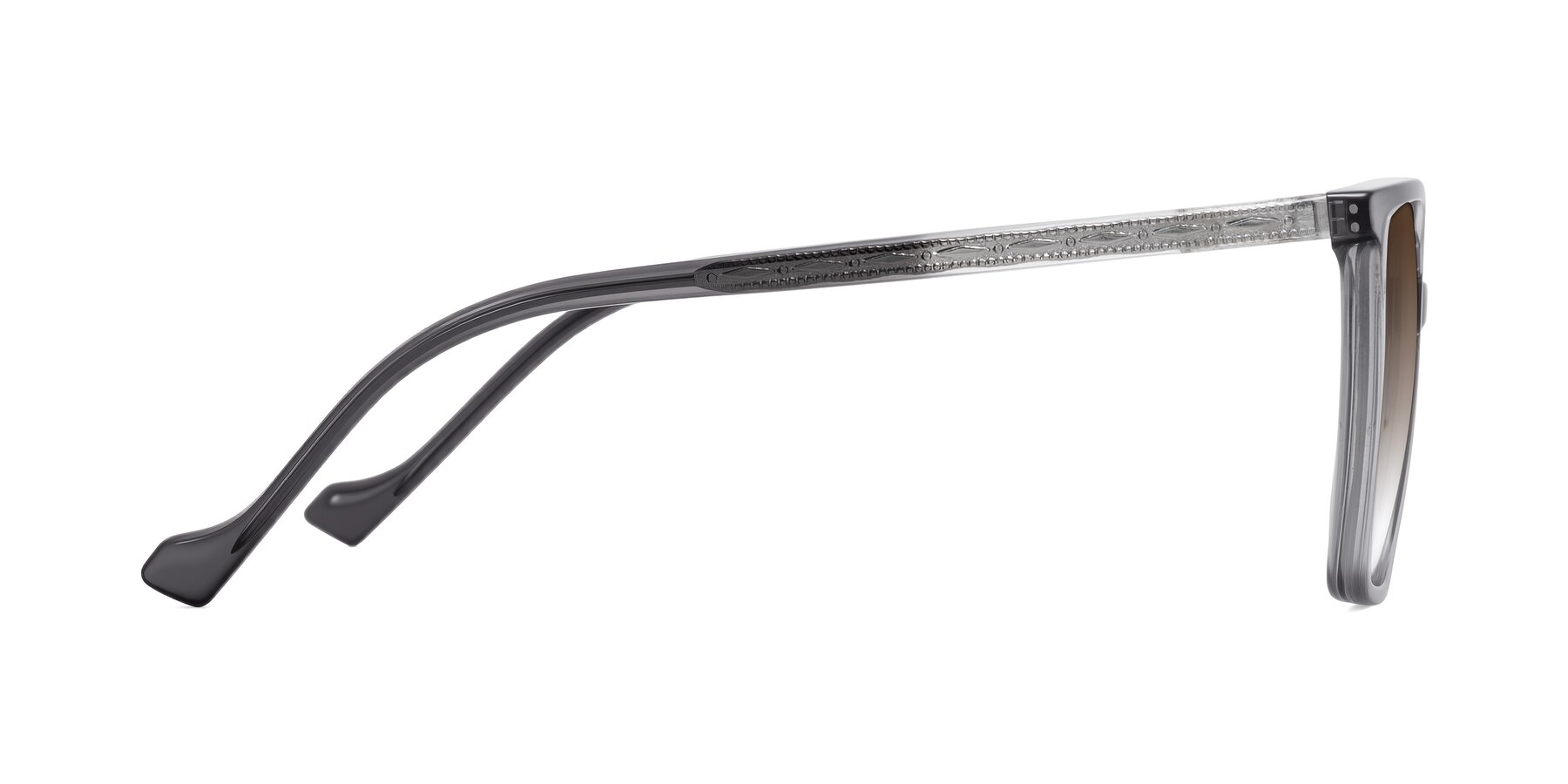 Side of Colemers in Transparent Gray with Brown Gradient Lenses