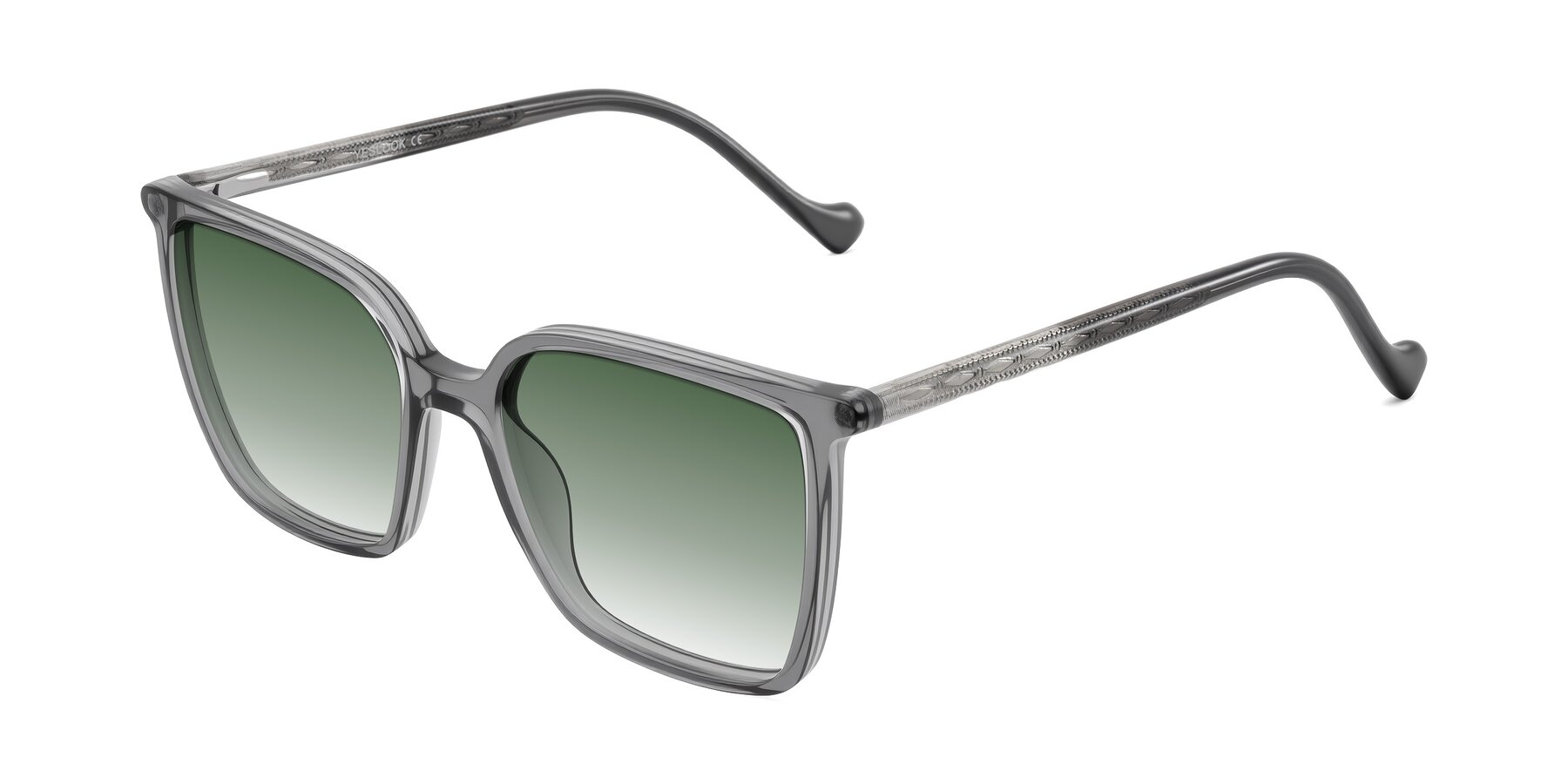 Angle of Colemers in Transparent Gray with Green Gradient Lenses