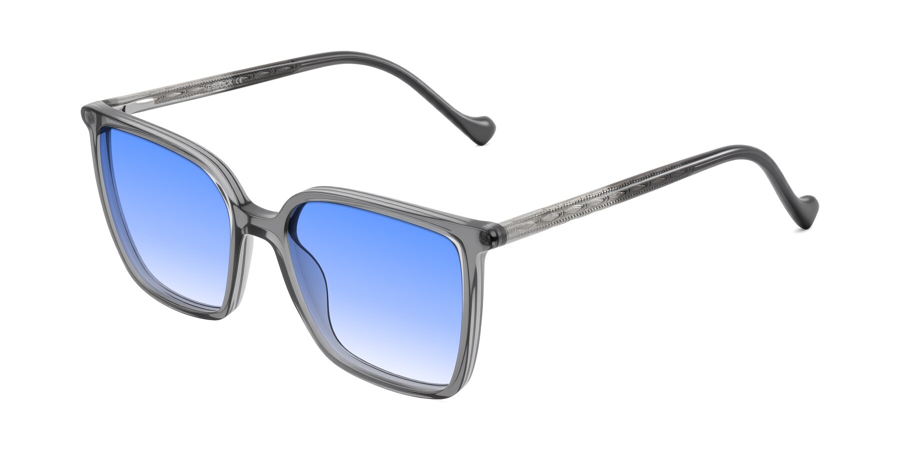 Angle of Colemers in Transparent Gray with Blue Gradient Lenses