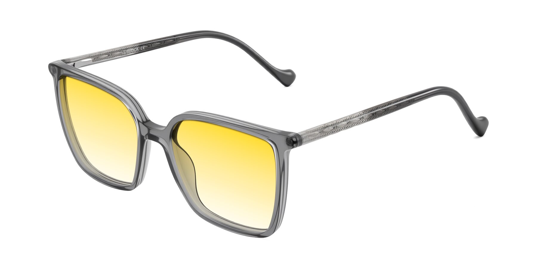 Angle of Colemers in Transparent Gray with Yellow Gradient Lenses
