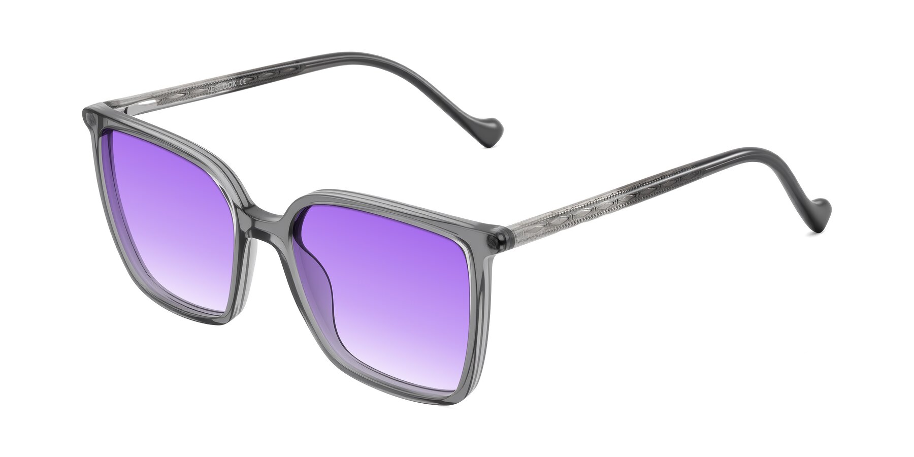 Angle of Colemers in Transparent Gray with Purple Gradient Lenses