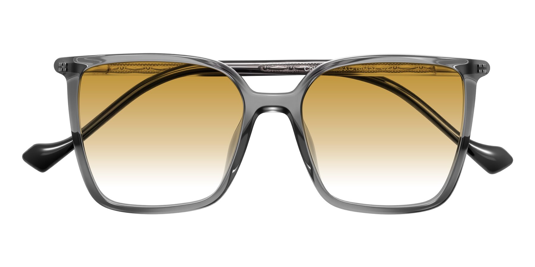 Folded Front of Colemers in Transparent Gray with Champagne Gradient Lenses