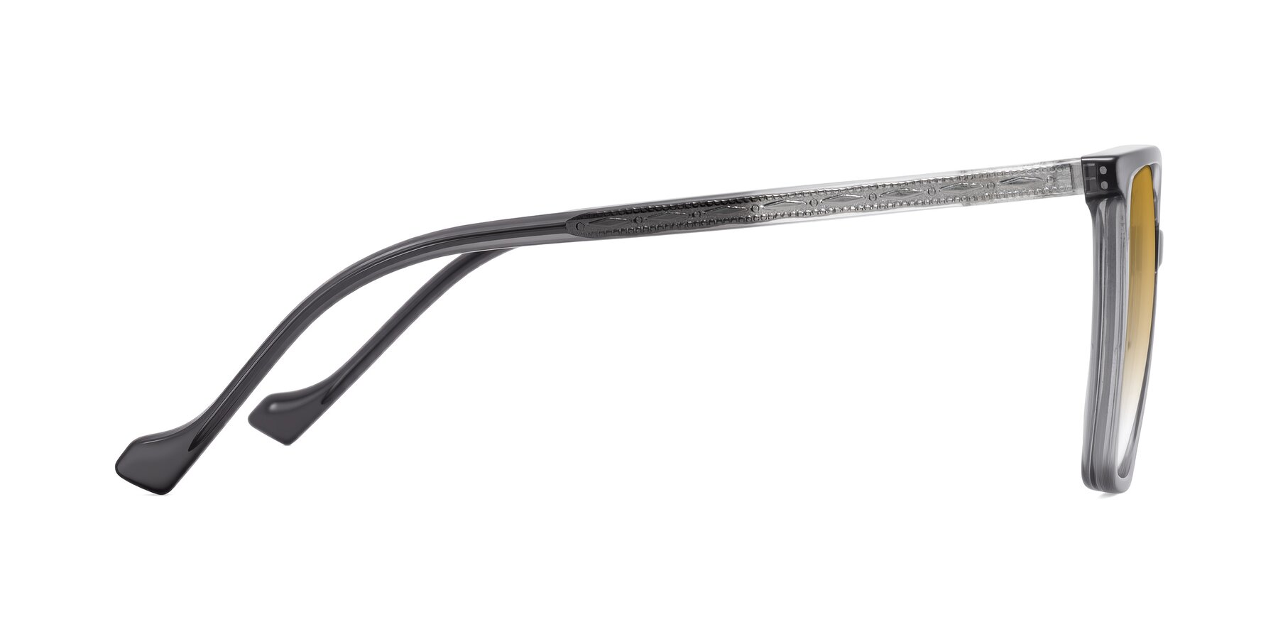 Side of Colemers in Transparent Gray with Champagne Gradient Lenses