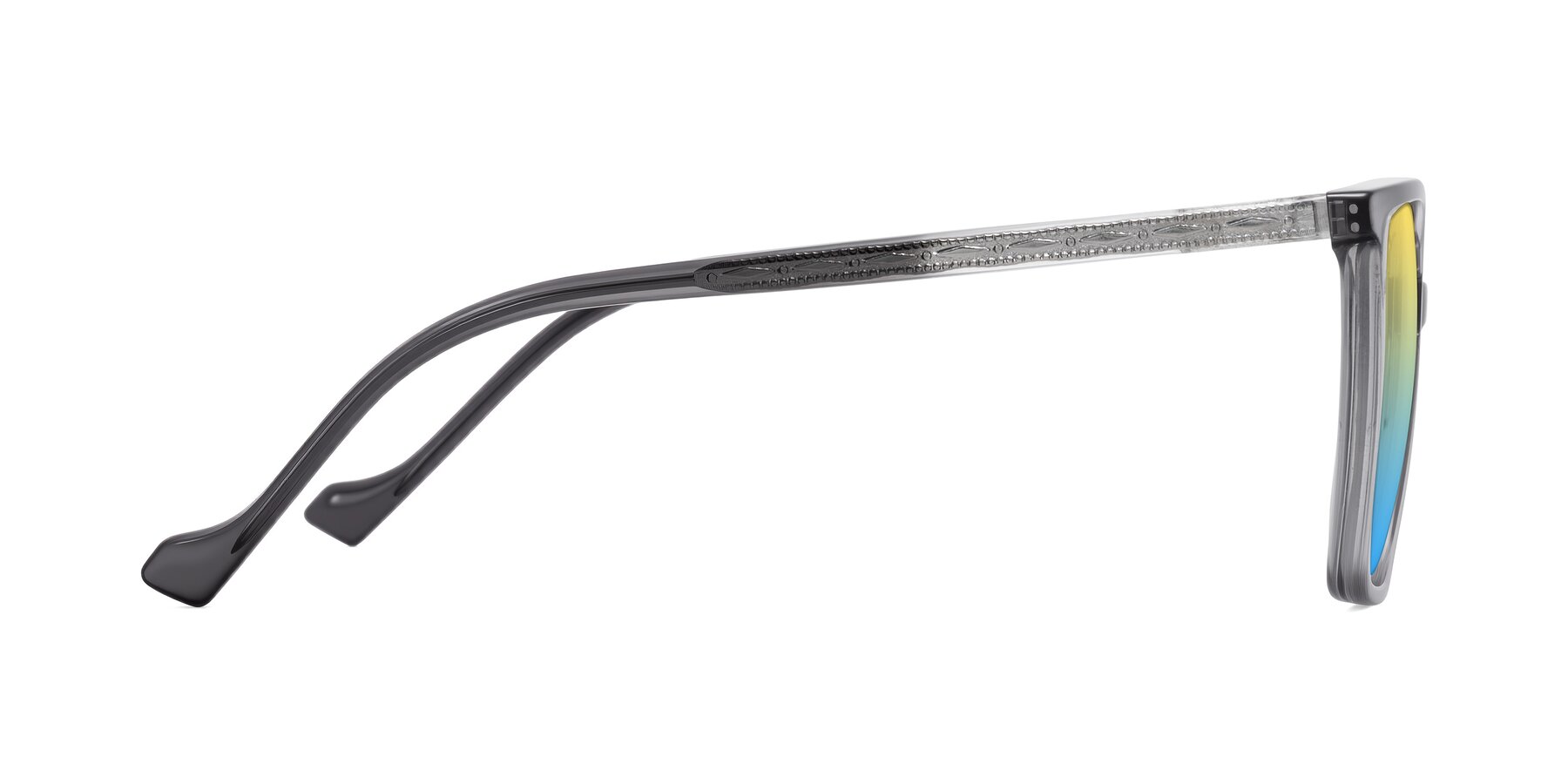 Side of Colemers in Transparent Gray with Yellow / Blue Gradient Lenses