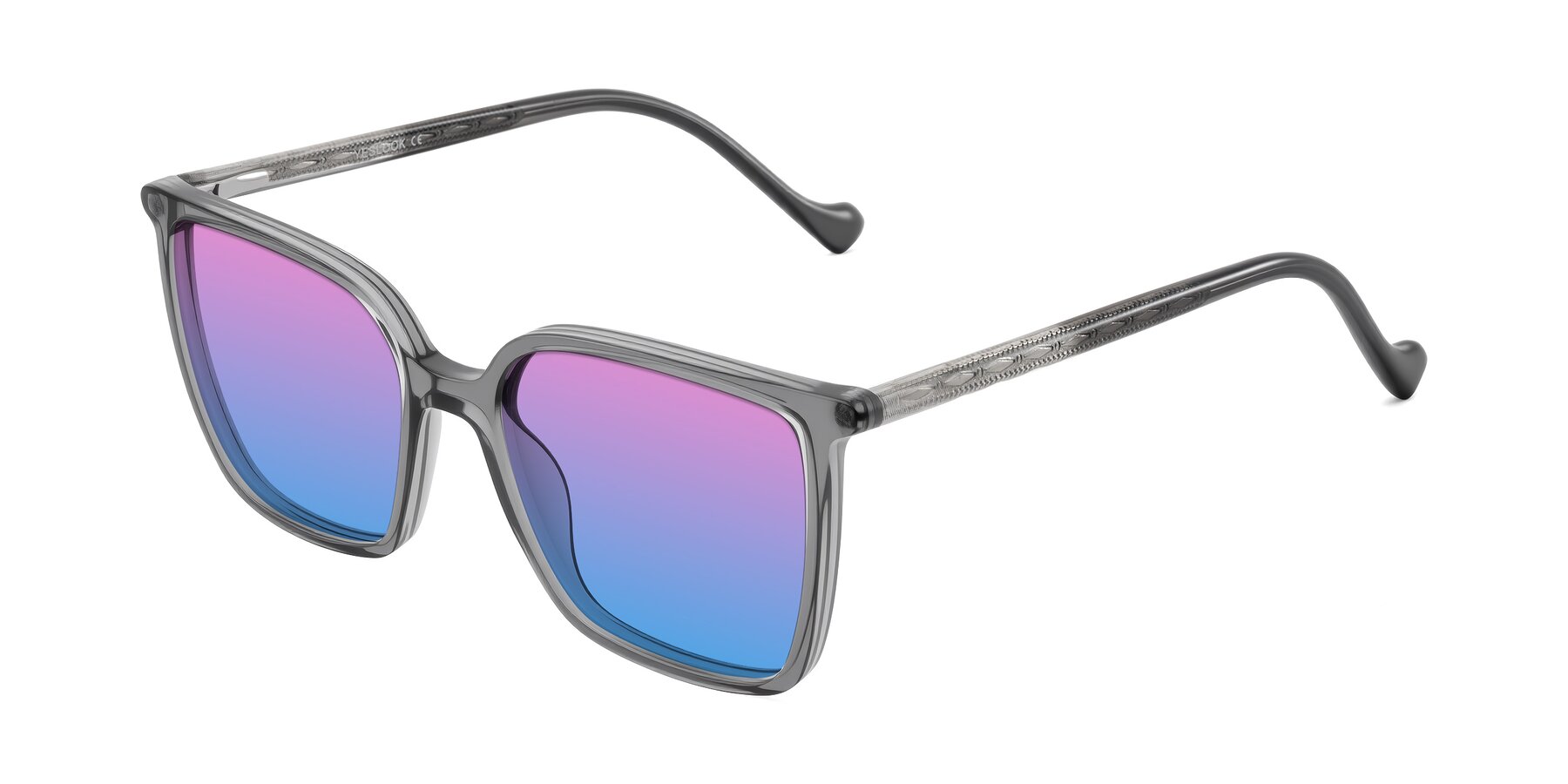 Angle of Colemers in Transparent Gray with Pink / Blue Gradient Lenses