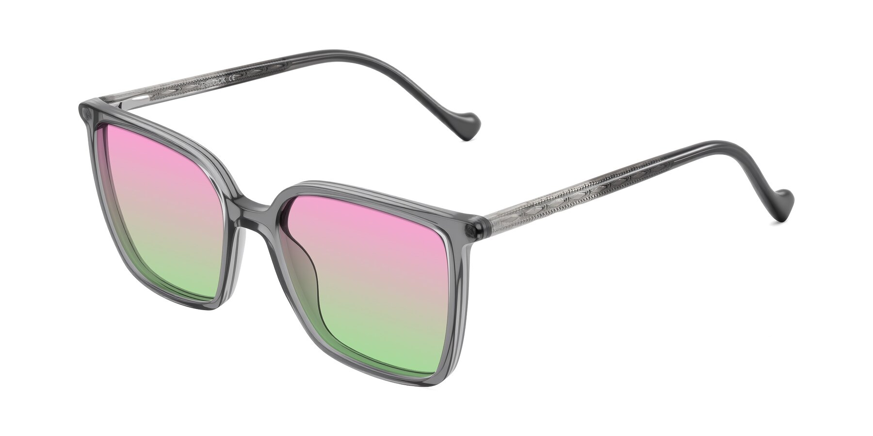 Angle of Colemers in Transparent Gray with Pink / Green Gradient Lenses