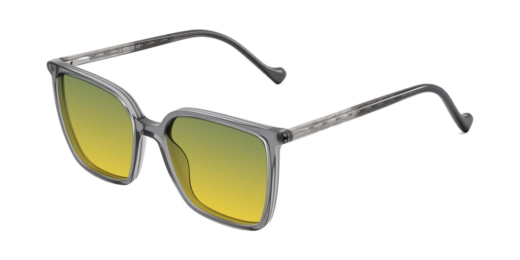 Angle of Colemers in Transparent Gray with Green / Yellow Gradient Lenses