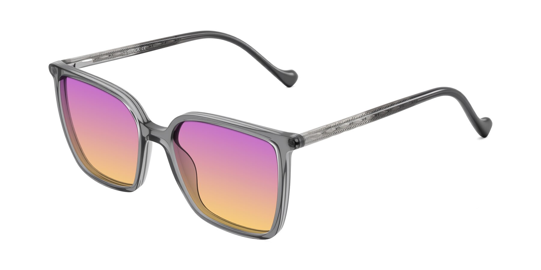 Angle of Colemers in Transparent Gray with Purple / Yellow Gradient Lenses