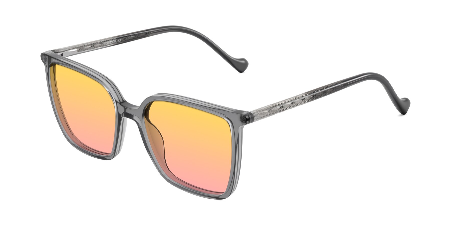 Angle of Colemers in Transparent Gray with Yellow / Pink Gradient Lenses
