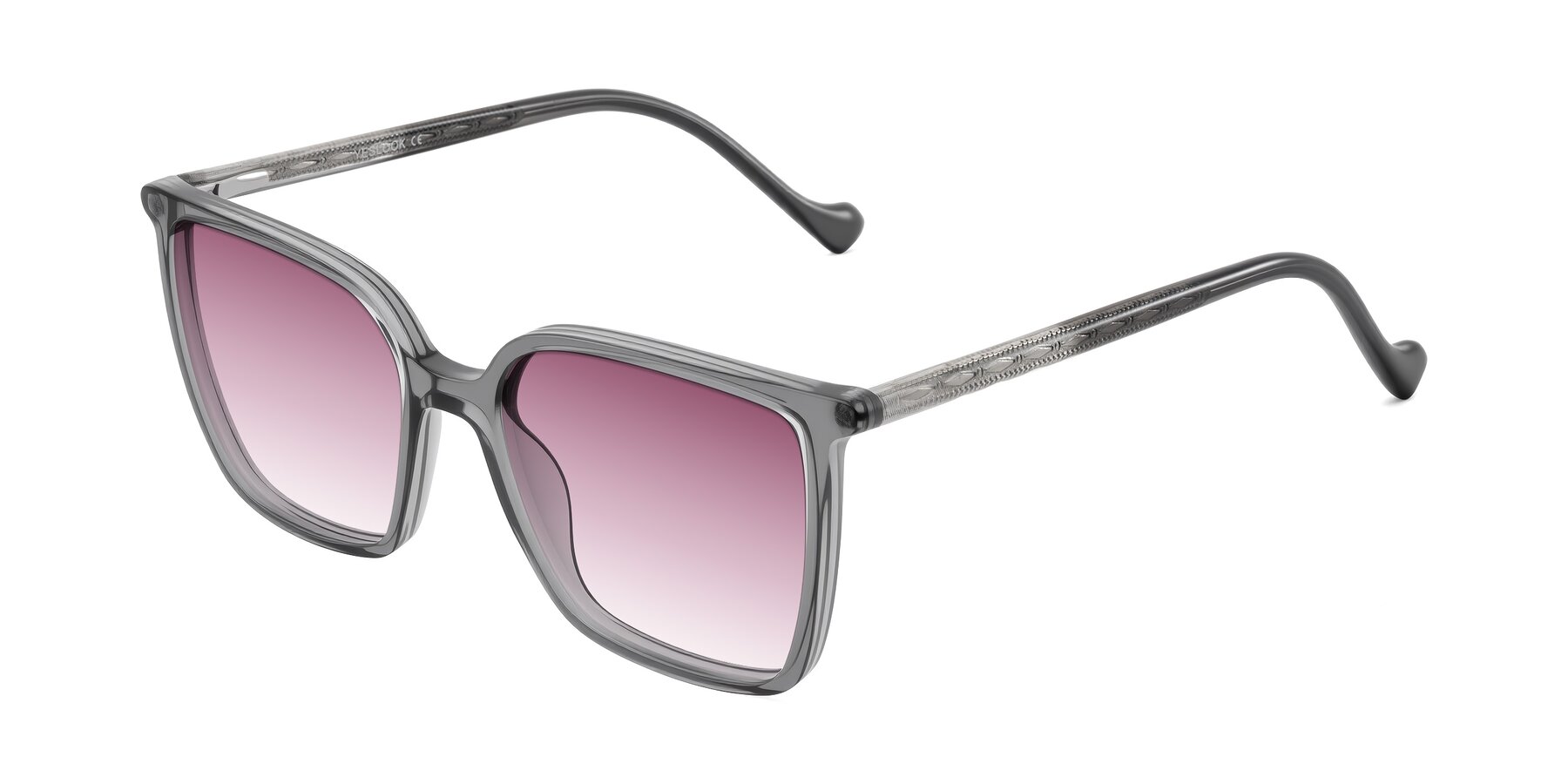 Angle of Colemers in Transparent Gray with Wine Gradient Lenses