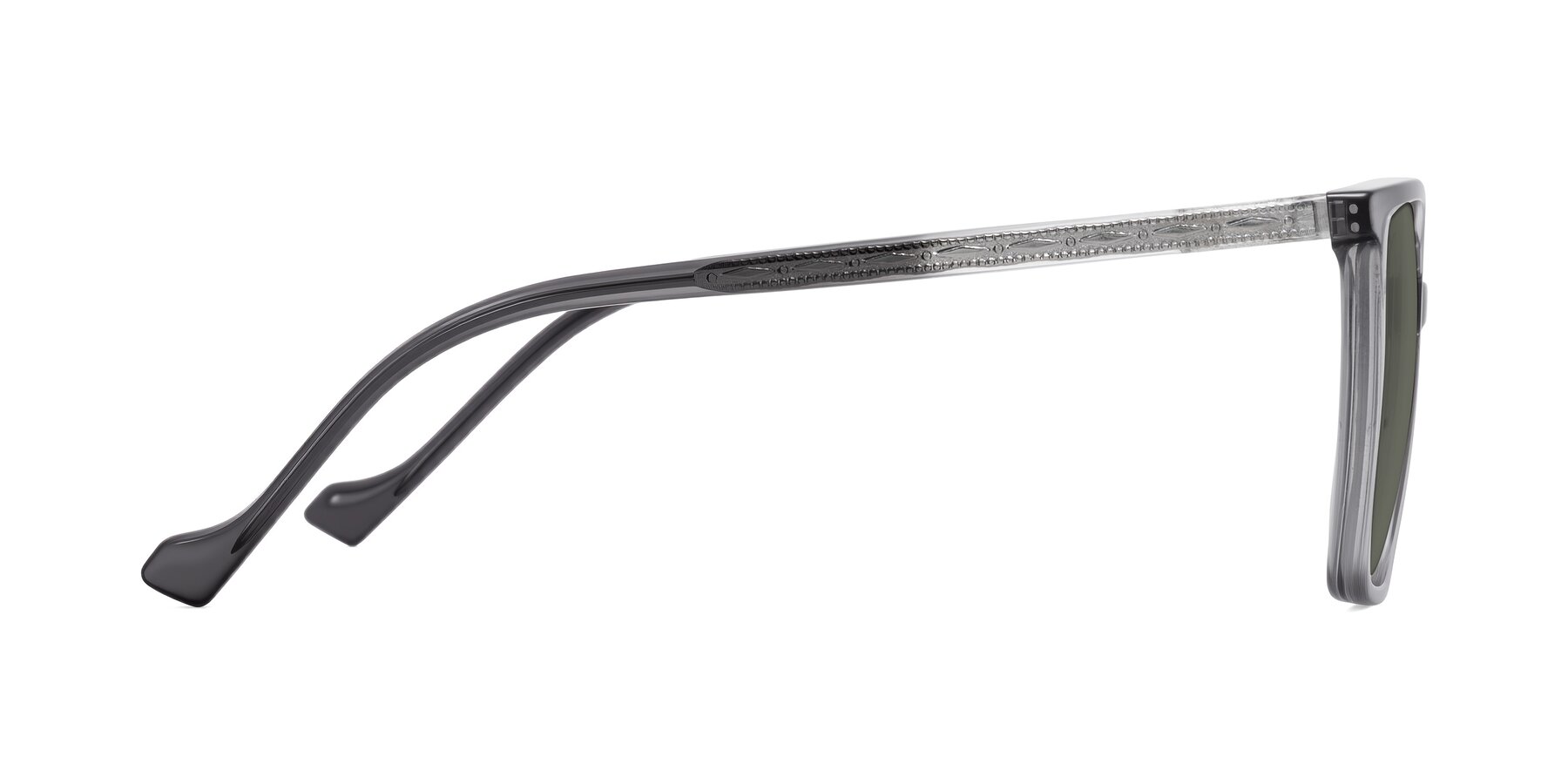 Side of Colemers in Transparent Gray with Gray Polarized Lenses