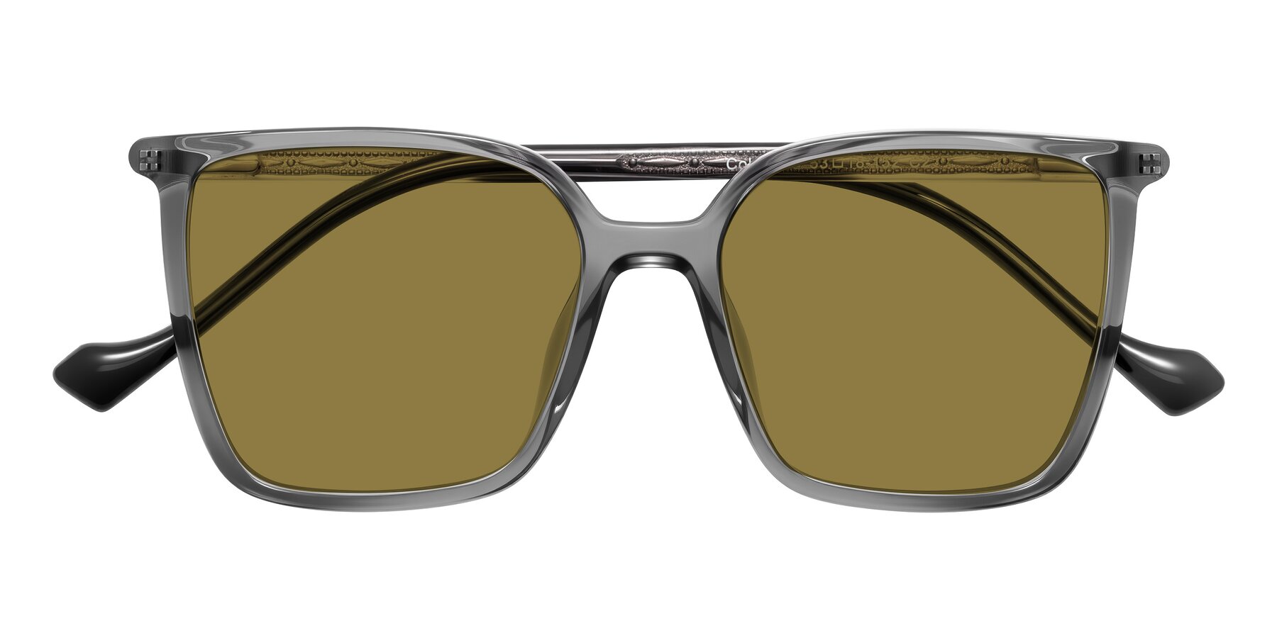 Folded Front of Colemers in Transparent Gray with Brown Polarized Lenses