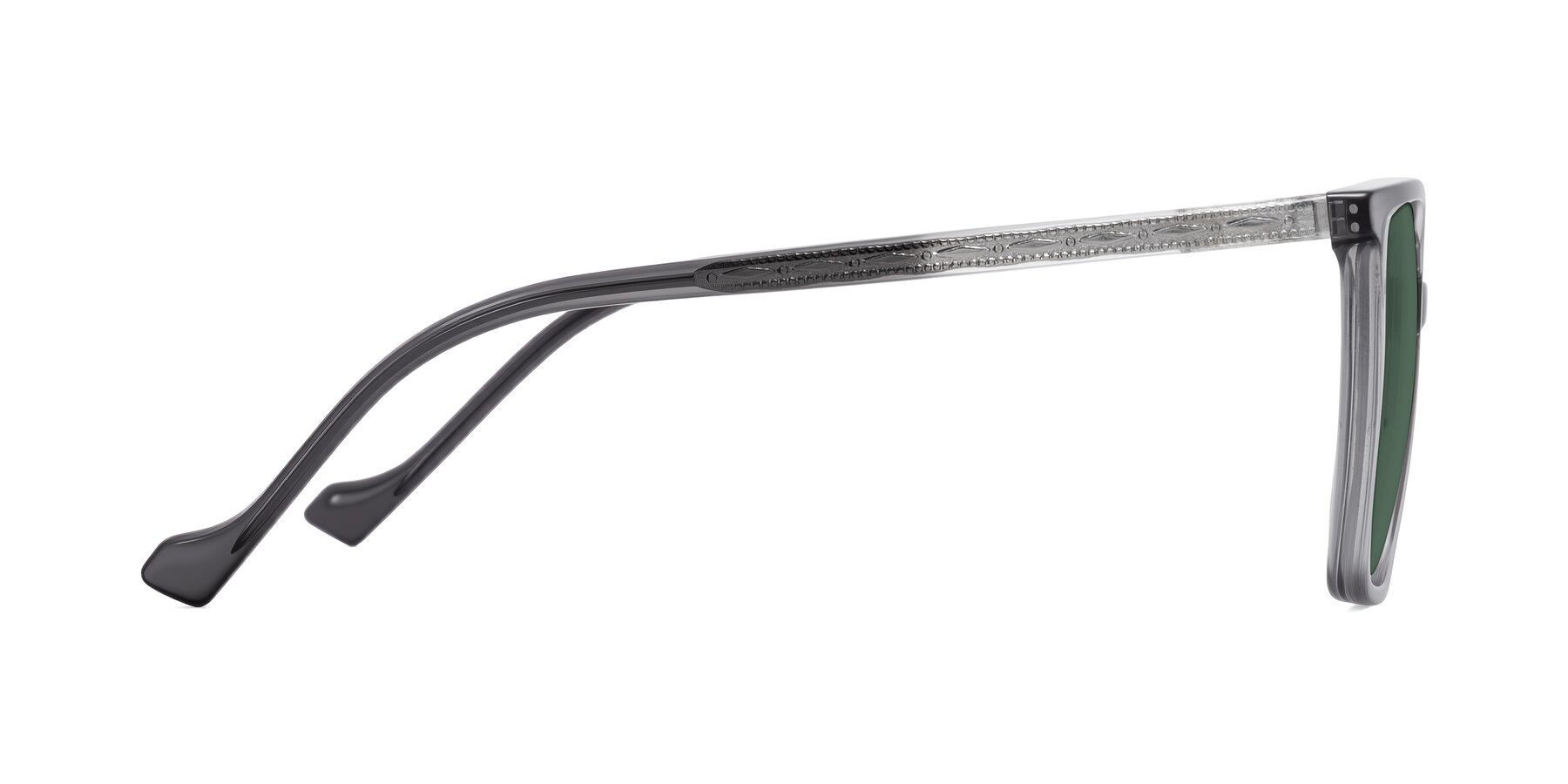 Side of Colemers in Transparent Gray with Green Polarized Lenses