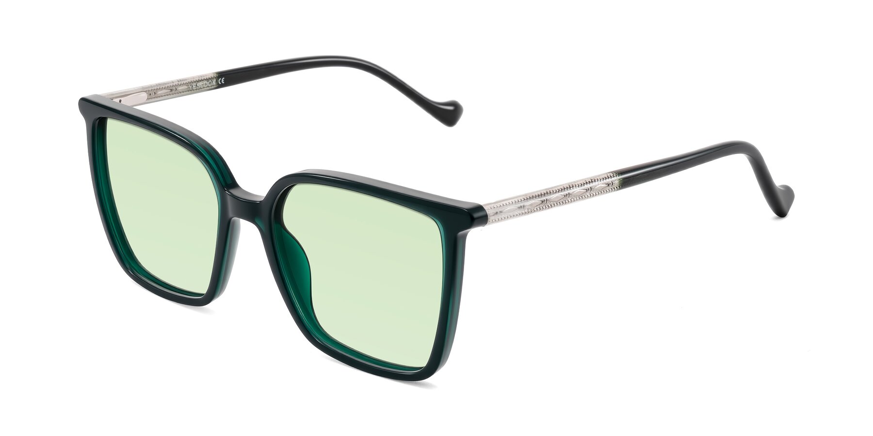 Angle of Colemers in Dark Green with Light Green Tinted Lenses