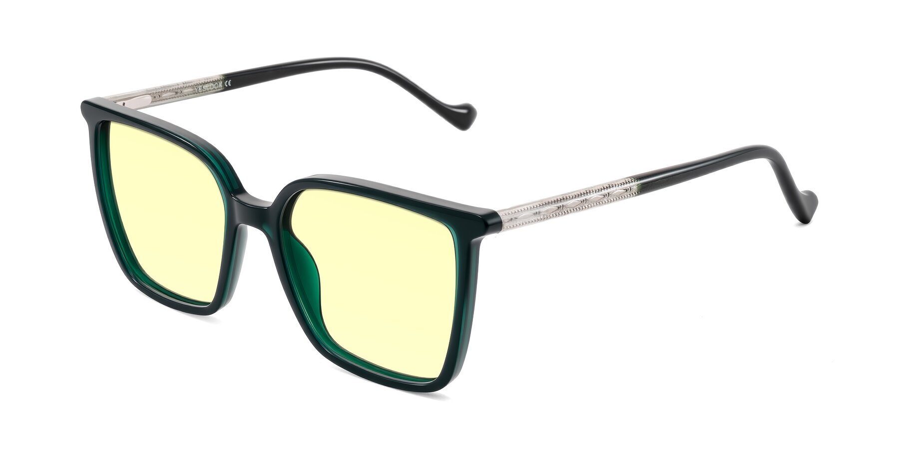 Angle of Colemers in Dark Green with Light Yellow Tinted Lenses