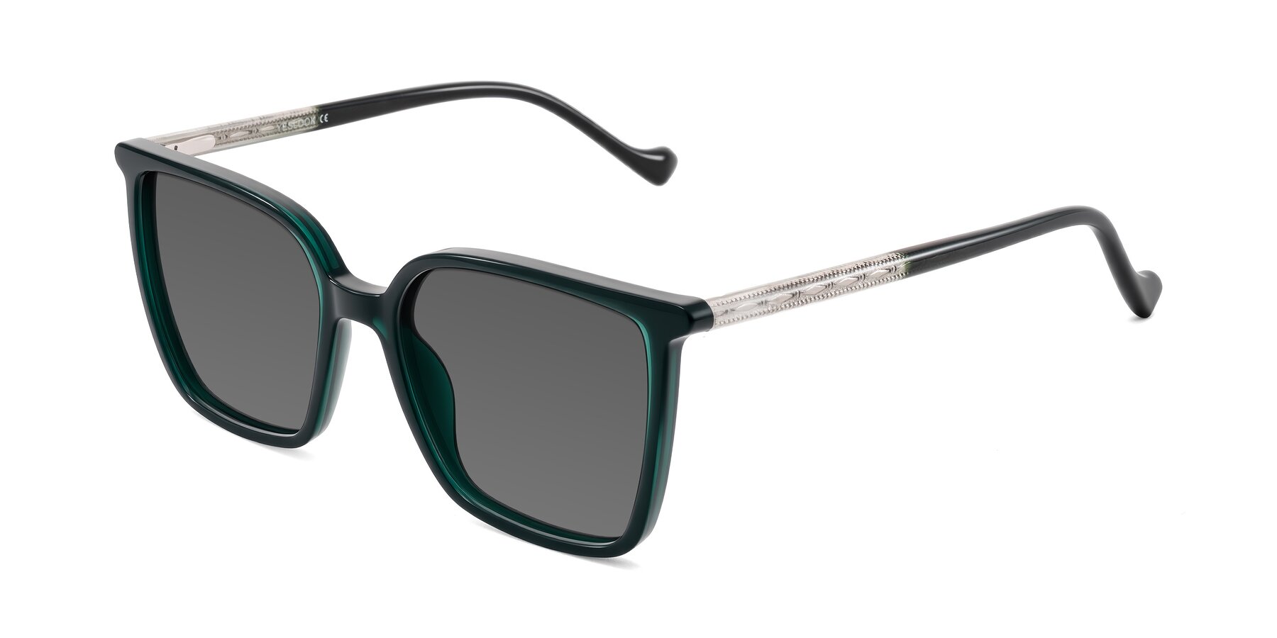 Angle of Colemers in Dark Green with Medium Gray Tinted Lenses