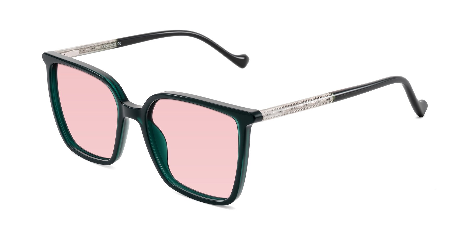 Angle of Colemers in Dark Green with Light Garnet Tinted Lenses