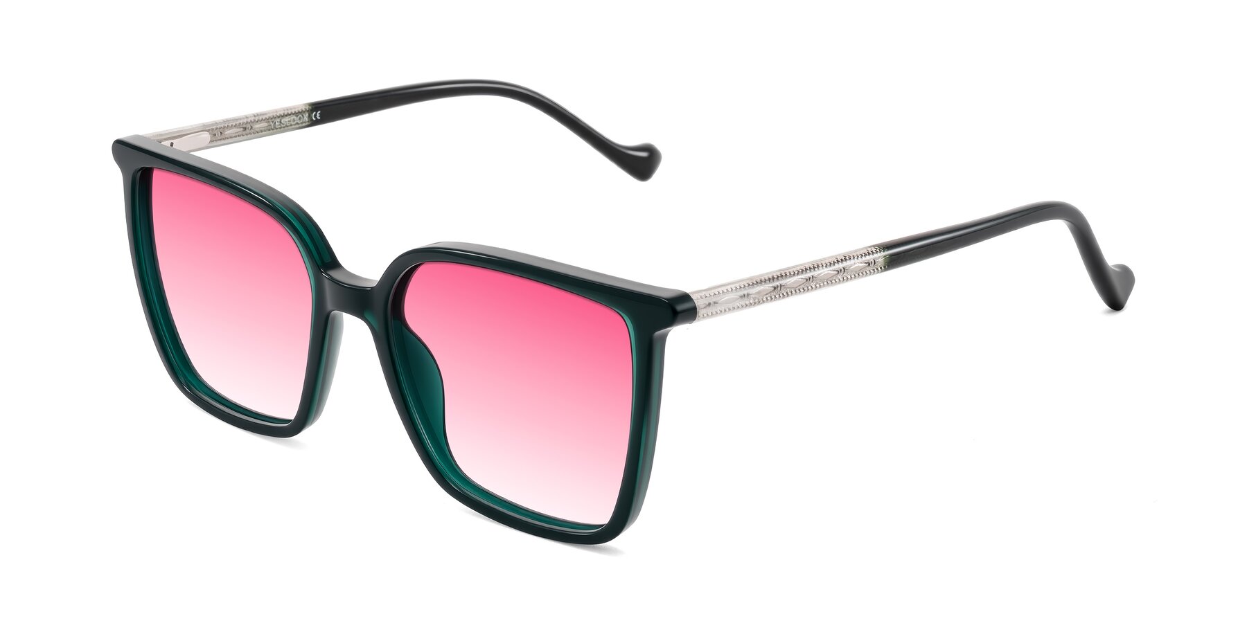 Angle of Colemers in Dark Green with Pink Gradient Lenses