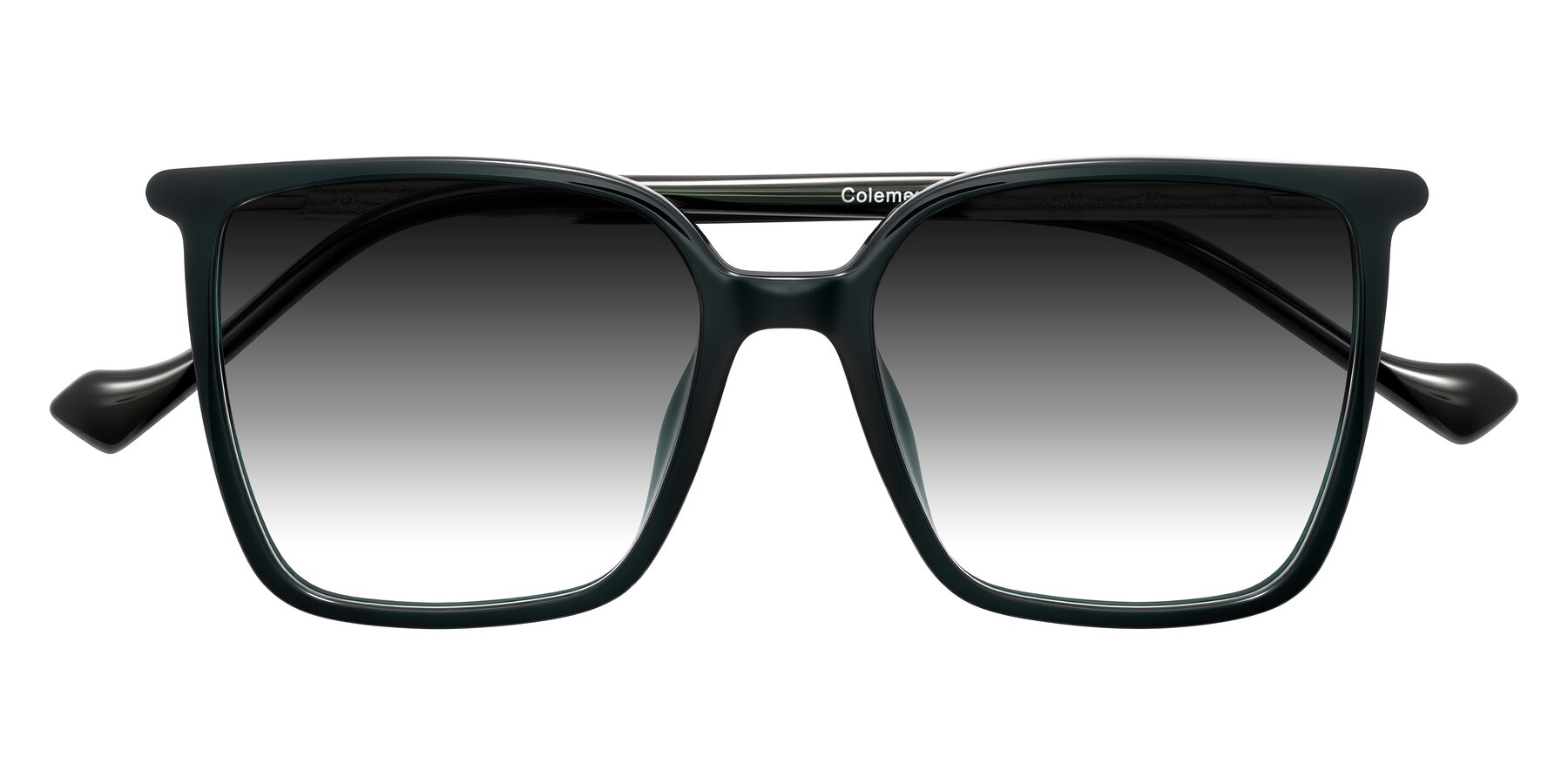 Folded Front of Colemers in Dark Green with Gray Gradient Lenses
